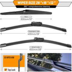 AUTOBOO 12-inch rear wiper blade for Lexus NX rear window