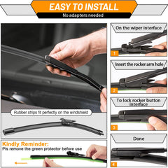 AUTOBOO noise-reduction blade set reducing wipe chatter
