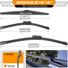 AUTOBOO Prius rear wiper 16-inch improves rear visibility in rain.