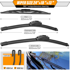 AUTOBOO rear 13-inch wiper blade keeps rear window clear in drizzle