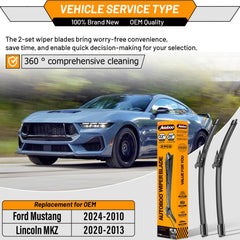 AUTOBOO Mustang 22in right wiper blade for reliable wipes