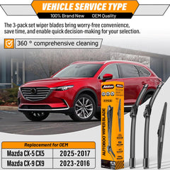 AUTOBOO 18-inch windshield right blade, improved wet-weather visibility.