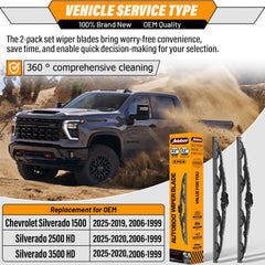 AUTOBOO 22-inch right wiper blade on Silverado for consistent performance