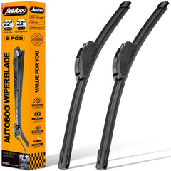 AUTOBOO 22-left wiper blade clearing rain for clear visibility