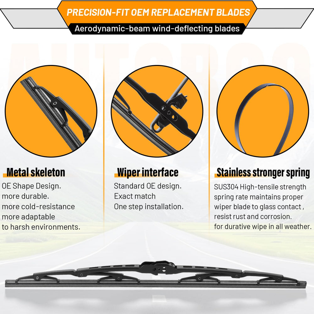 AUTOBOO wiper blades for Ford F-Series application support reliable visibility.