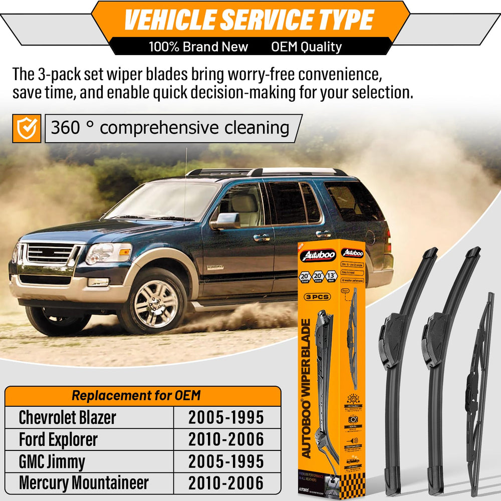 AUTOBOO wiper front right blade for Chevrolet Blazer enhances windshield clarity