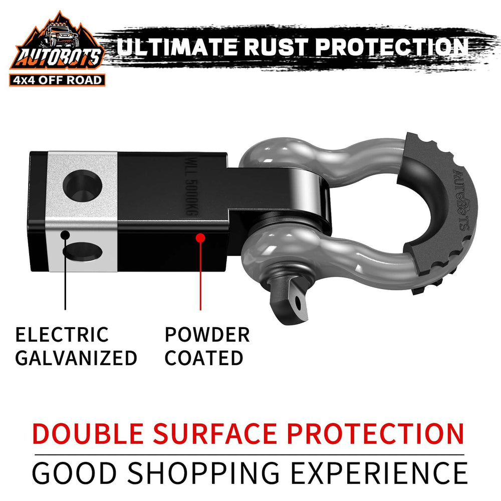 AUTOBOTS 3/4 shackle with isolator enhances stability during towing