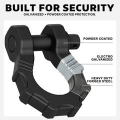 Autobots D Ring Shackle galvanized and powder coated for corrosion resistance.