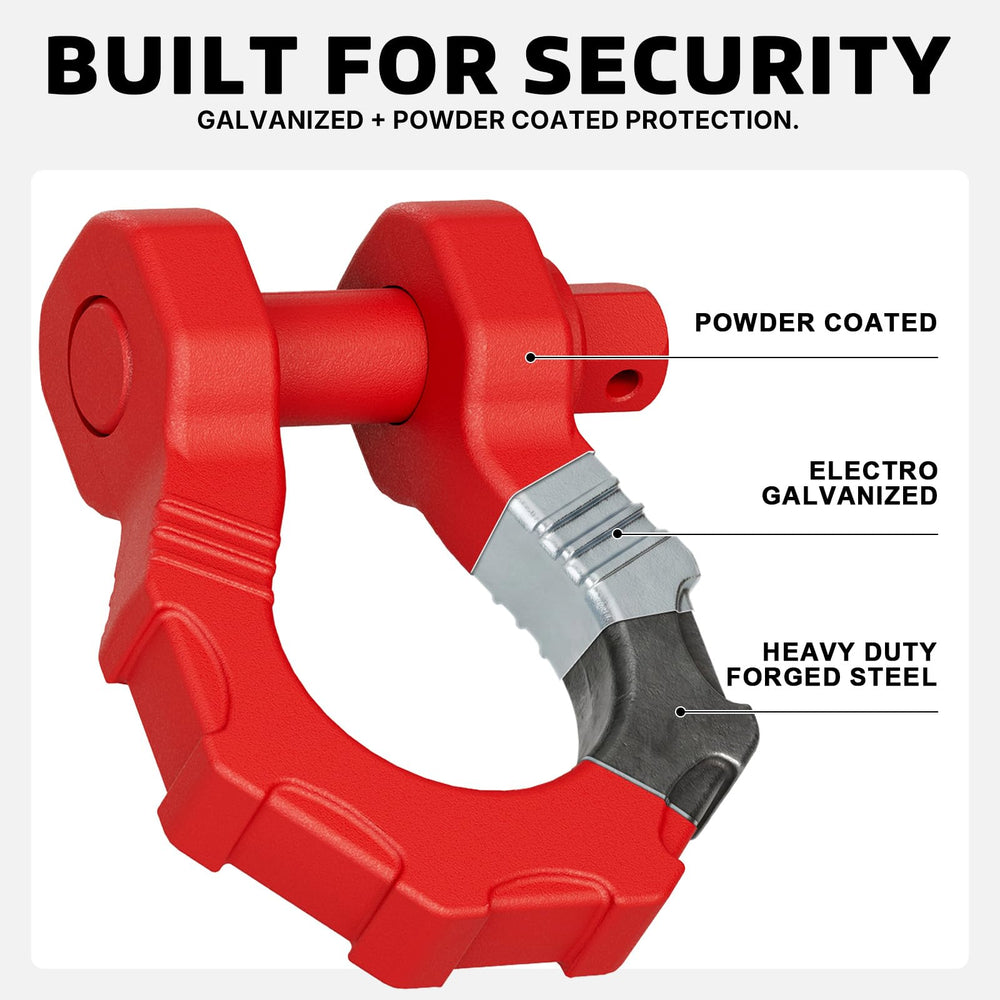 AUTOBOTS heavy-duty clevis shackle close-up with galvanized finish for corrosion resistance.