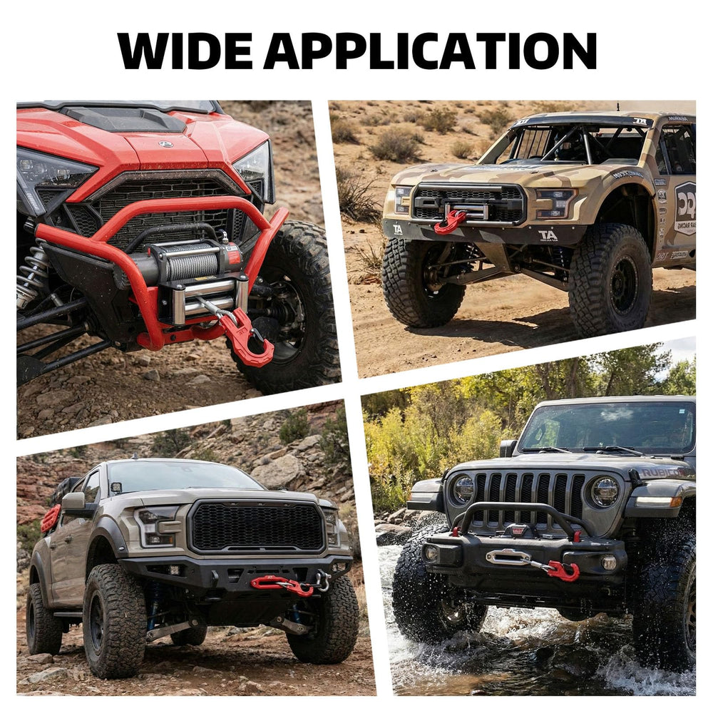 Off-road recovery with AUTOBOTS winch hook for strong performance.