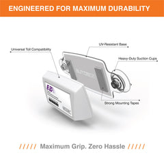 AUTOBOXCLUB EZ Pass Holder suction cups for easy, tool-free installation