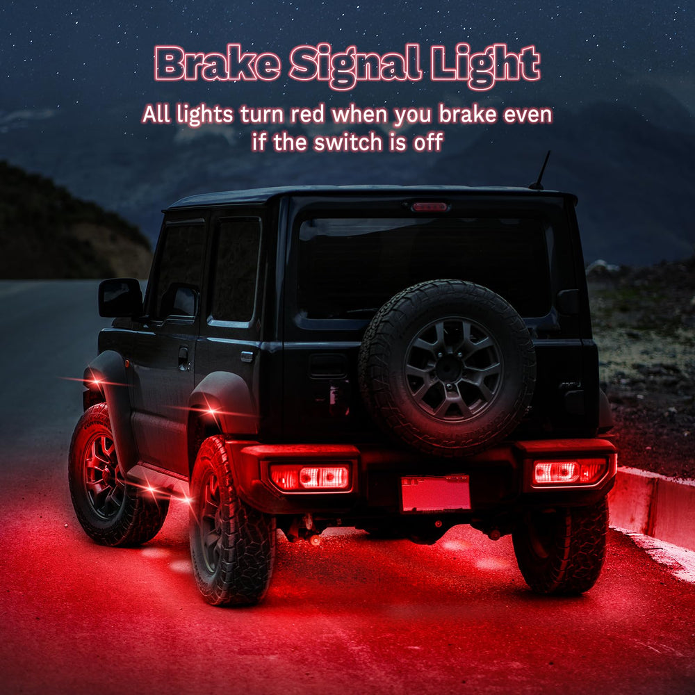 Auto Buero easy-install RGB rock lights with dual-path wiring design