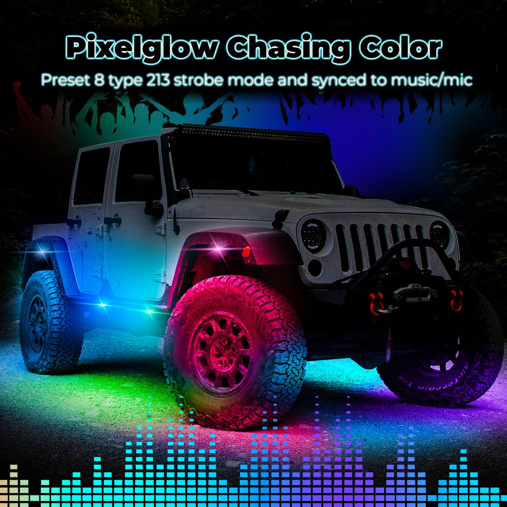 Auto Buero IP67 waterproof rock lights endure harsh weather and water exposure