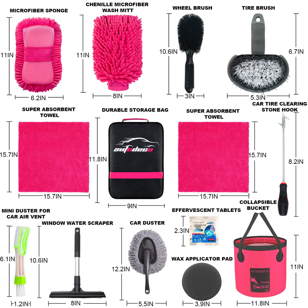 Autodeco wheel brush with handle for hard-to-reach spots