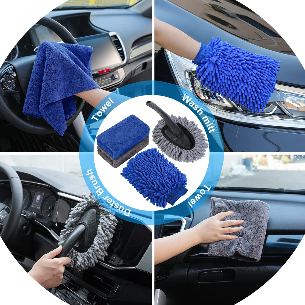 AUTODECO 33Pcs wheel brush cleans rims with gentle scrubbing.