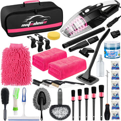 AUTODECO 39Pcs car-wash-kit-contents organized cleaning essentials for spotless interior and exterior.