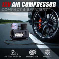 AUTODECO tire inflator in use for fast, reliable tire pressure restoration.
