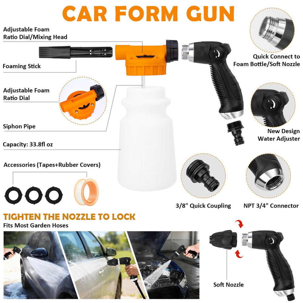 AUTODECO car wash brush in use on exterior surfaces for safe scrubbing.