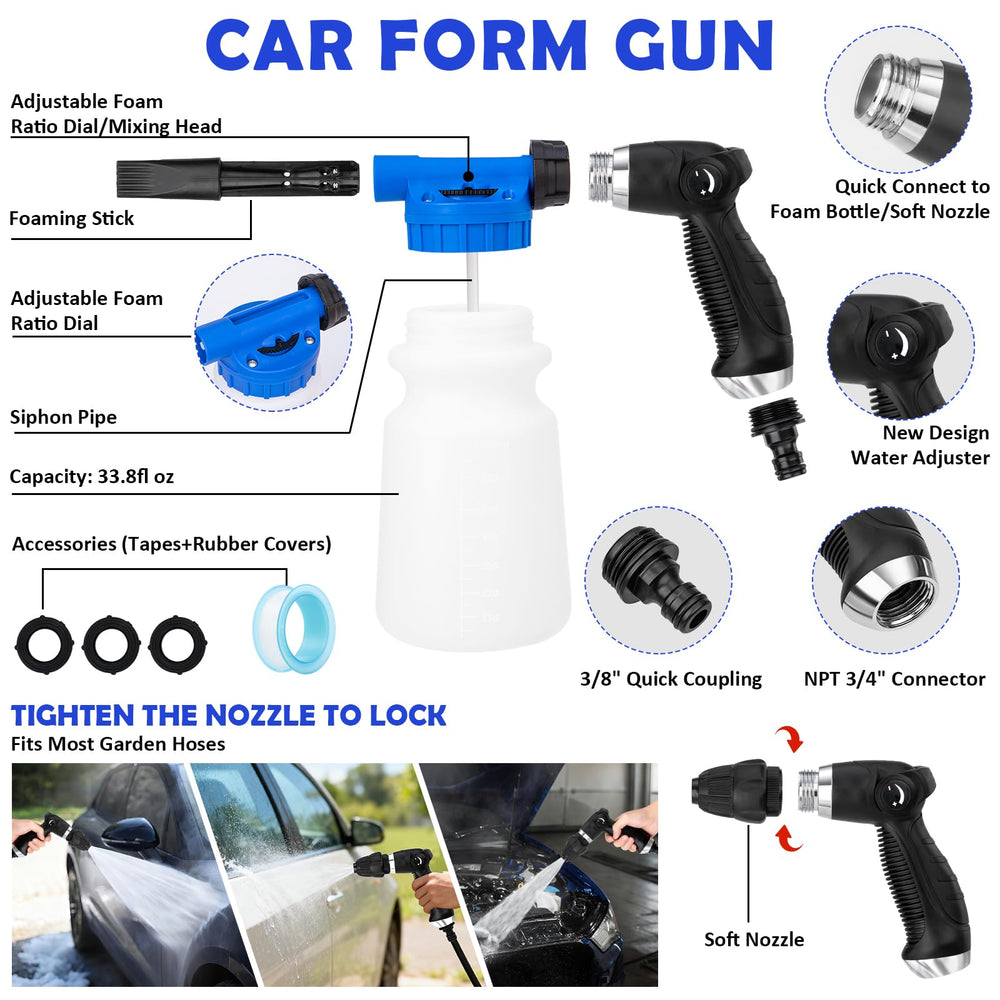 AUTODECO car wash brush for versatile exterior scrubbing and dirt removal.