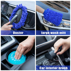AUTODECO detail brush with soft bristles reaches tight corners safely.