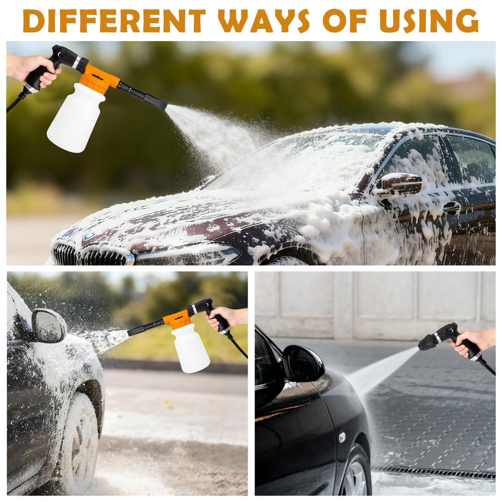 AUTODECO large wash mitt in hand provides scratch-free cleaning and dry hands.