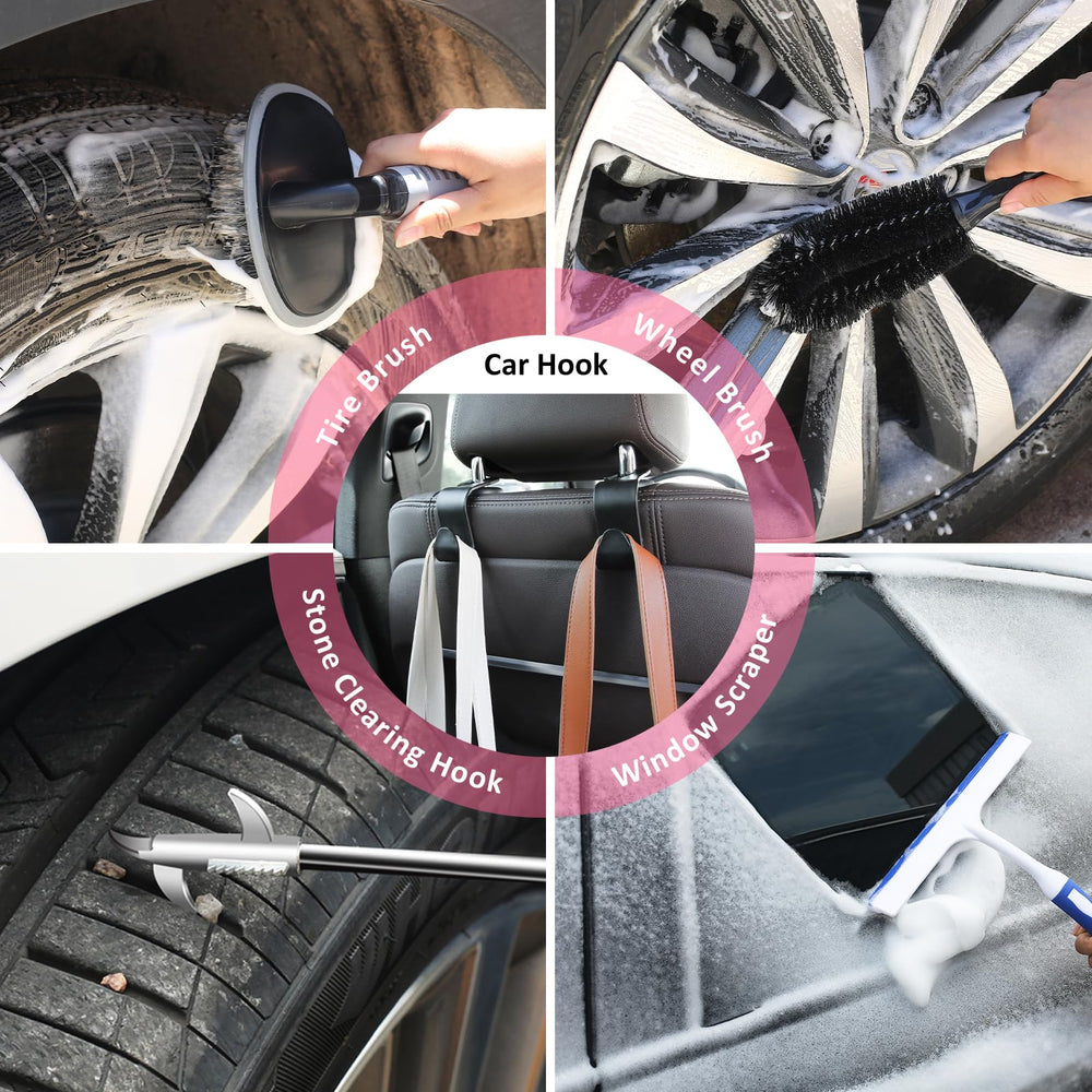 AUTODECO-tire-brush tough grime removal for clean, refreshed wheels.