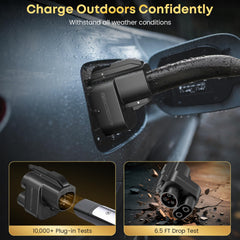 Autodecor 1Up NACS to CCS adapter with temperature sensors, prioritizing safe charging.