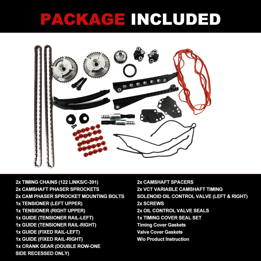 Autodevil timing chain kit cam phasers 5.4L for Mark LT timing accuracy