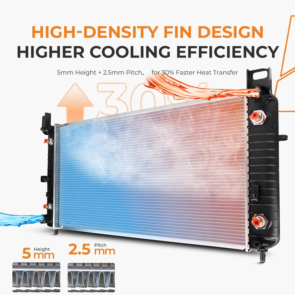 Autoexact 2370 radiator aluminum construction combines lightweight strength and durability.