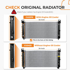 Autoexact 2370 radiator side-assembly view emphasizing OEM-fit design for simple installation.