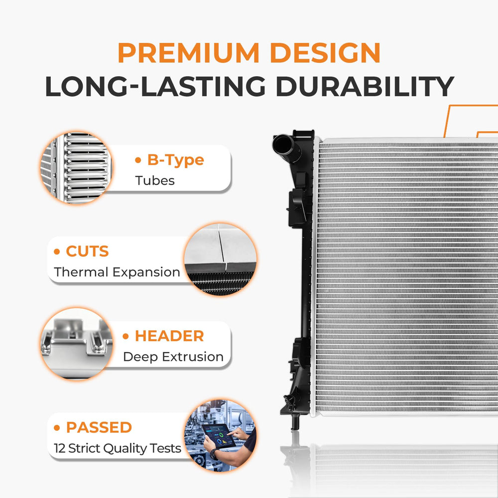 Autoexact radiator durable plastic tank balancing strength and weight