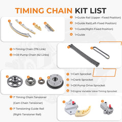 Autoexact timing chain kit tensioner delivers secure tensioning for quiet operation.