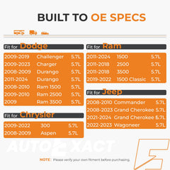 Autoexact compatibility chart highlights broad fitment for 5.7L vehicles