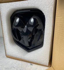 Autogem flat black RAM emblem on 3500 shows bold, high-gloss presence.