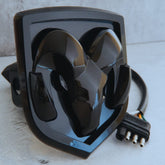 Autogem RAM Truck LED Hitch Cover face shows logo through black finish