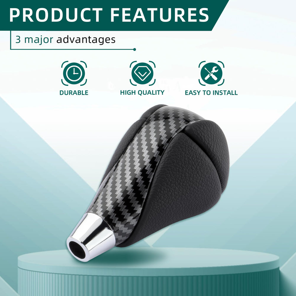 AUTOKAY carbon fiber gear shift knob shine catches light for premium Lexus look.