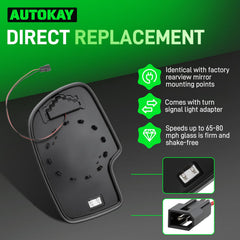 AUTOKAY heated mirror glass for quick defog in all weather
