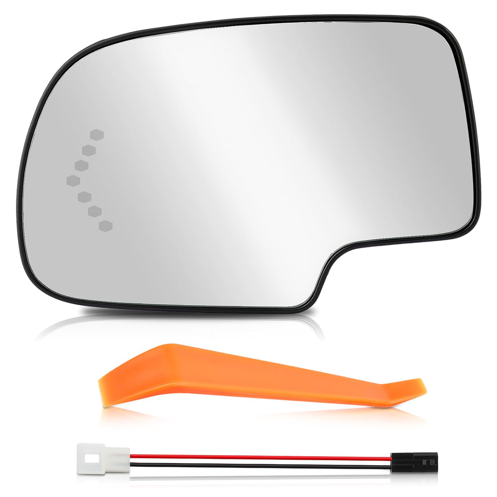 AUTOKAY left driver mirror glass with heated and turn signal for clear visibility