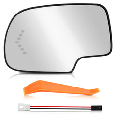 AUTOKAY left driver mirror glass with heated and turn signal for clear visibility