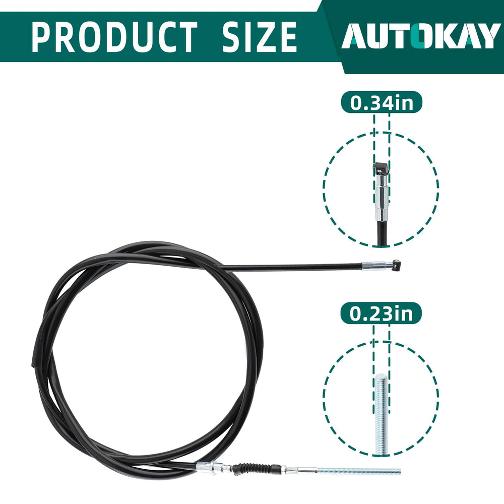 AUTOKAY rear hand brake cable for Honda TRX250TM 2x4 2011-2014, smooth operation.