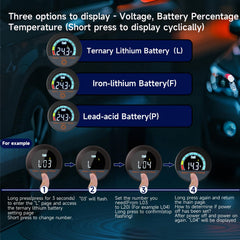 Autokcan Battery Monitor displays battery percentage for easy monitoring.