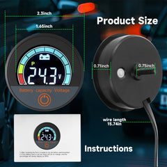 Autokcan Battery Monitor ideal for golf carts, cars, and motorcycles.