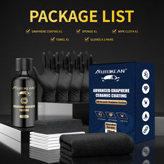Autokcan graphene coating finish on car paint delivering high gloss
