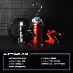 AutoLine Pro 800-min premium high-smoke formula for dependable tests.