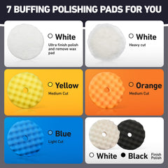 Autolock 5in buffing pads kit back view highlights dual-sided design for safe polishing.