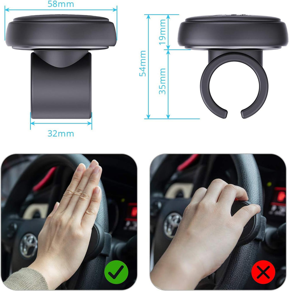 AutoMuko ergonomic handle angle emphasizes easy, fatigue-free steering during long drives.