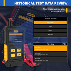 AUTOOL BT360 comprehensive tests battery and charging with one click.