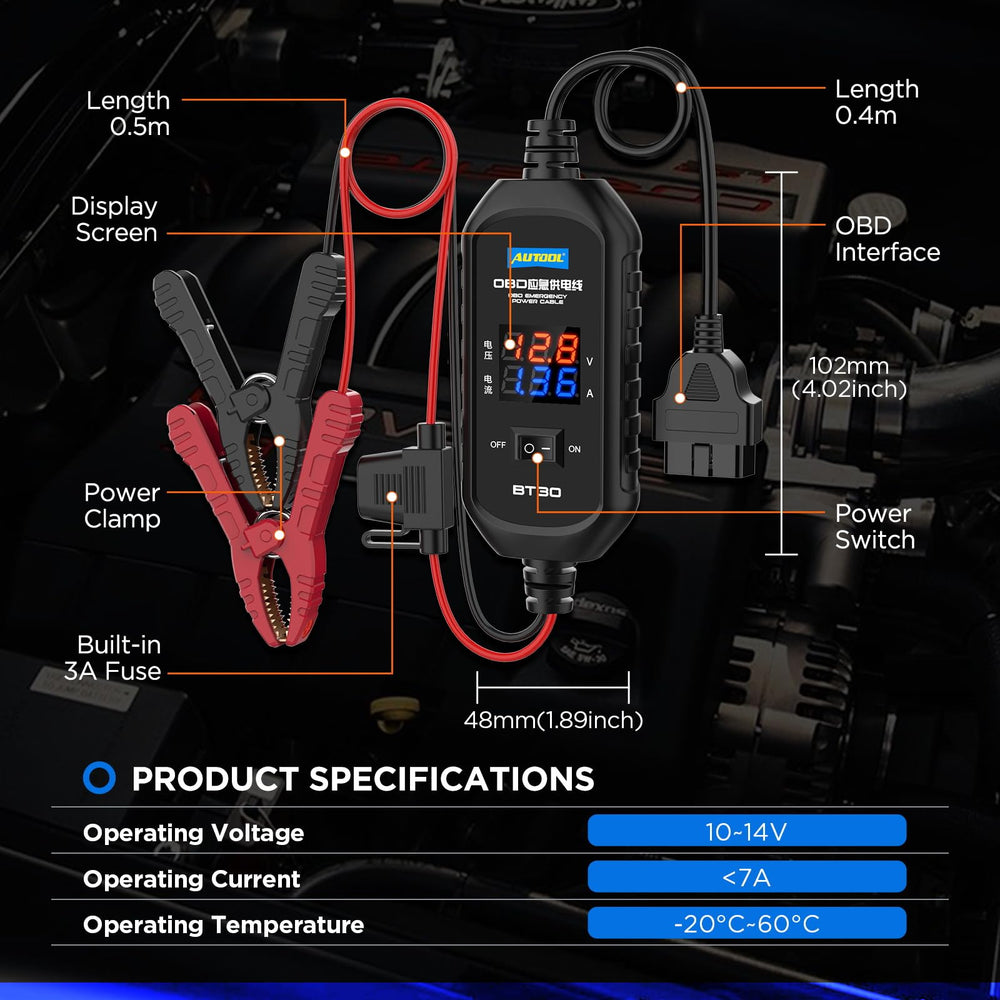 AUTOOL three-year warranty with lifetime support reassures reliability and quick help.