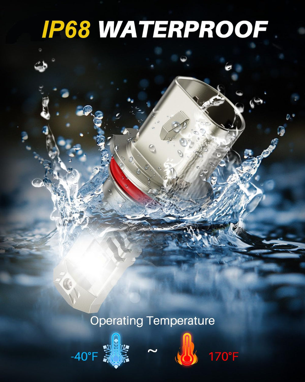 AUTOONE 6000K pure white light for clear, natural nighttime visibility.