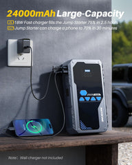 AUTOONE 8000A integrated LED flashlight illuminates roadside emergencies